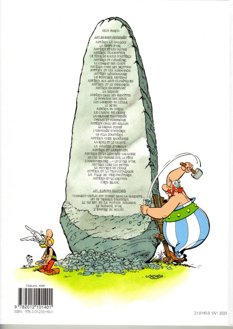 Verso de l'album Astérix Tome 8 Astérix chez les Bretons