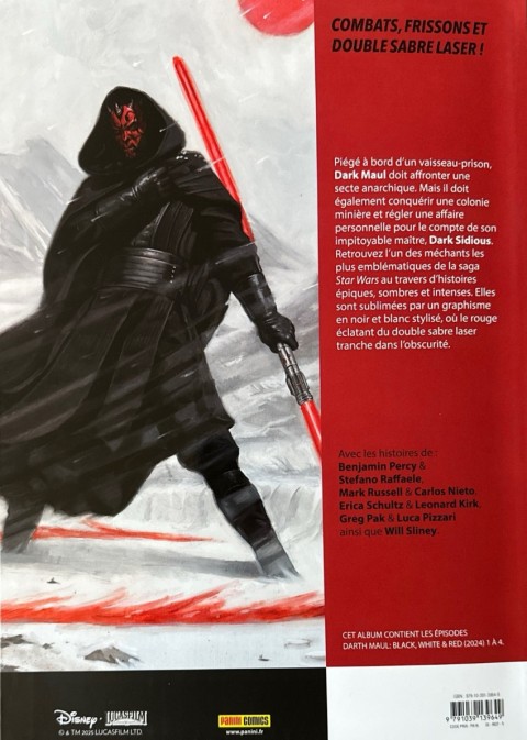 Verso de l'album Star Wars - Dark Maul Black, White & Red