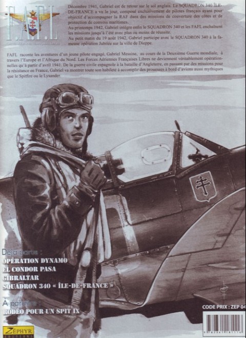 Verso de l'album F.A.F.L Forces Aériennes Françaises Libres Tome 4 Squadron 340