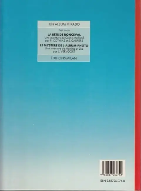 Verso de l'album Les aventures de Fred et Alfred Tome 1 Le singe