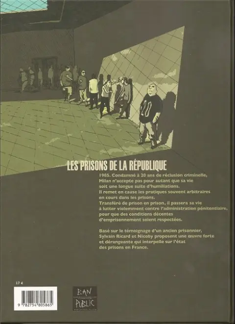 Verso de l'album 20 ans ferme Un récit pour témoigner de l'indignité d'un système
