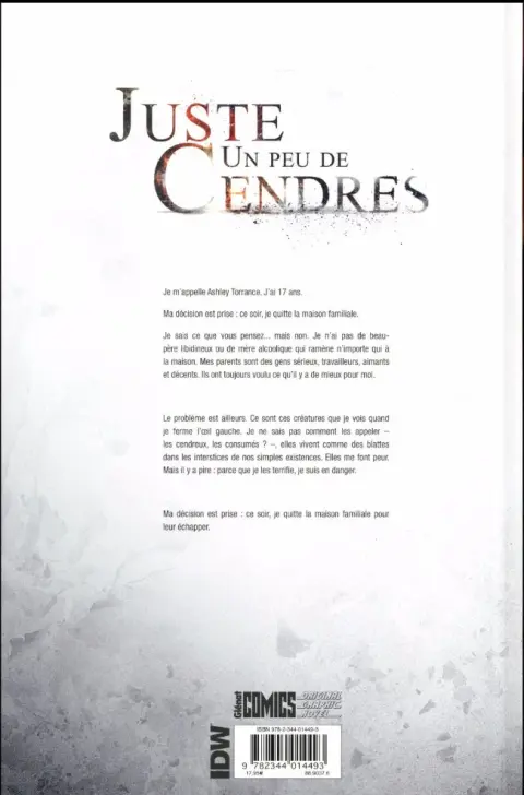 Verso de l'album Juste un peu de cendres