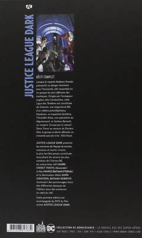 Verso de l'album Justice League Dark