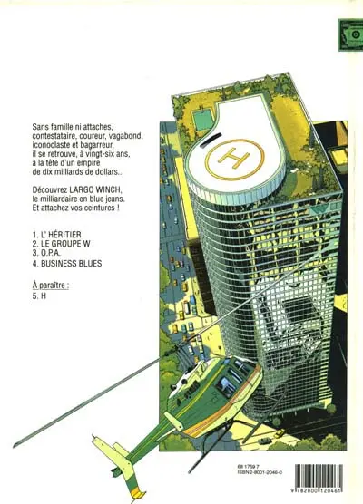 Verso de l'album Largo Winch Tome 4 Business blues