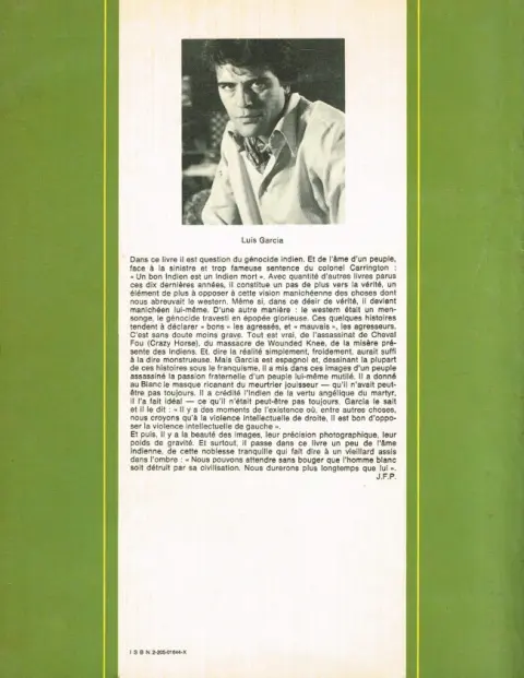 Verso de l'album La Mort de l'indien