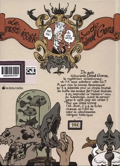 Verso de l'album Le Musée insolite de Limul Goma Le Massacre