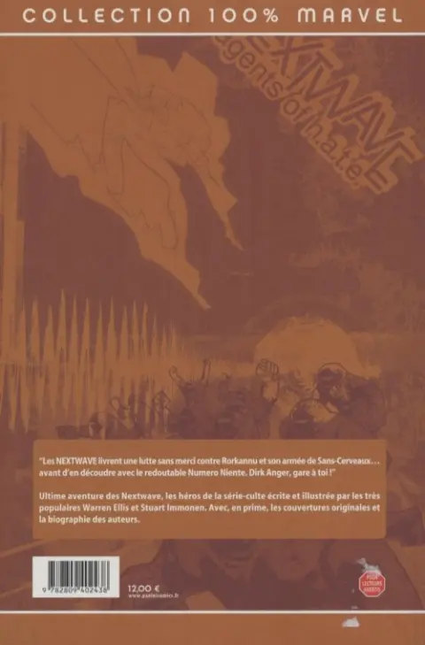 Verso de l'album Nextwave Tome 2 Dans ta face