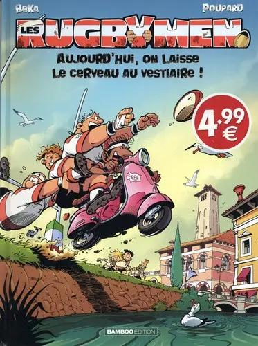 Couverture de l'album Les Rugbymen Tome 12 Aujourd'hui, on laisse le cerveau au vestiaire !