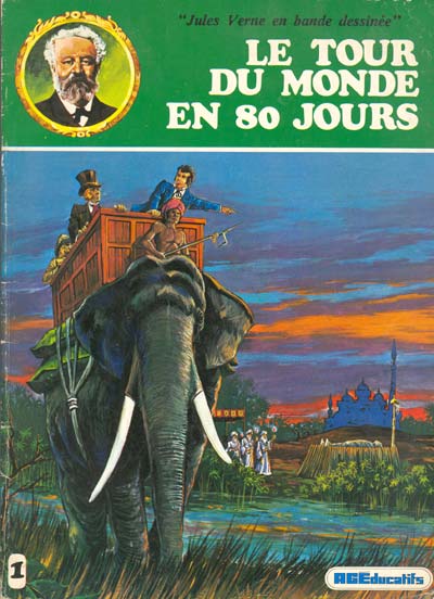 Couverture de l'album Jules Verne en bande dessinée Tome 1 Le tour du Monde en 80 jours