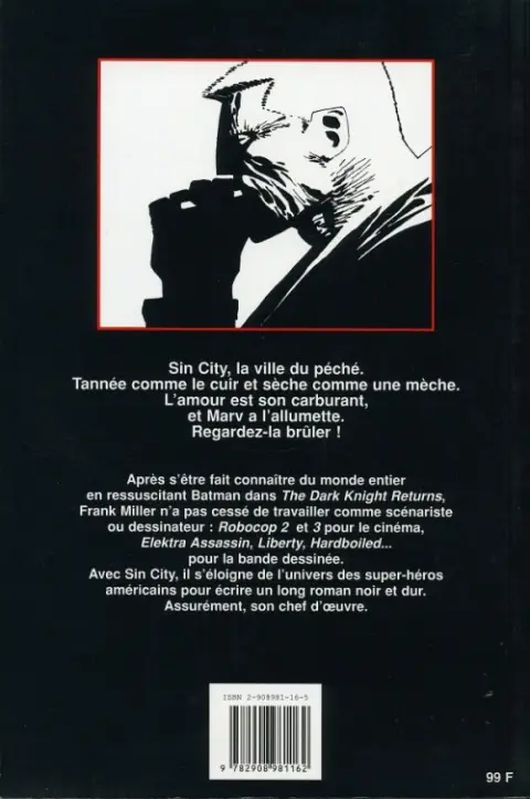 Verso de l'album Sin City Tome 1