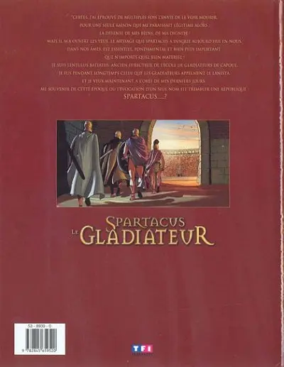 Verso de l'album Spartacus le gladiateur Tome 1 Morituri te salutant...