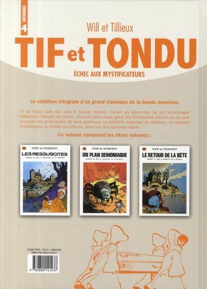 Verso de l'album Tif et Tondu Intégrale Tome 4 Échec aux mystificateurs