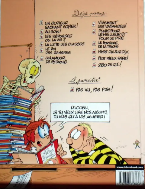 Verso de l'album L'Élève Ducobu Tome 9 Le fortiche de la triche
