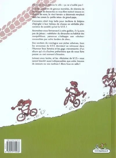 Verso de l'album Histoires de VTT On the rock