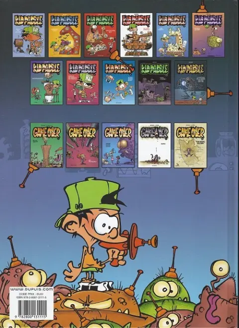 Verso de l'album Kid Paddle Tome 4 Full métal casquette