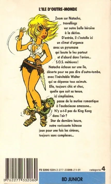 Verso de l'album Natacha Tome 10 L'île d'outre-monde