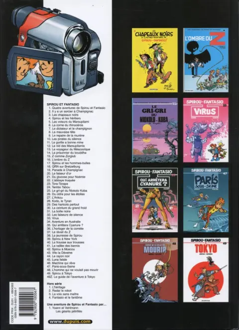 Verso de l'album Spirou et Fantasio Tome 4 Spirou et les héritiers