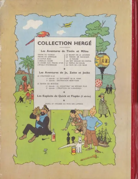 Verso de l'album Tintin Tome 9 Le crabe aux pinces d'or