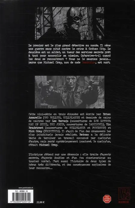 Verso de l'album Batman / Deathblow Après l'incendie