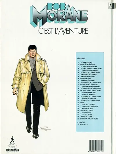 Verso de l'album Bob Morane Tome 48 Un parfum d'Ylang-Ylang