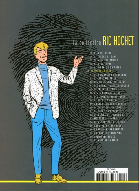 Verso de l'album Ric Hochet La collection Tome 40 Le double qui tue