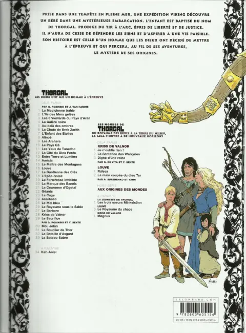 Verso de l'album Thorgal Tome 9 Les Archers