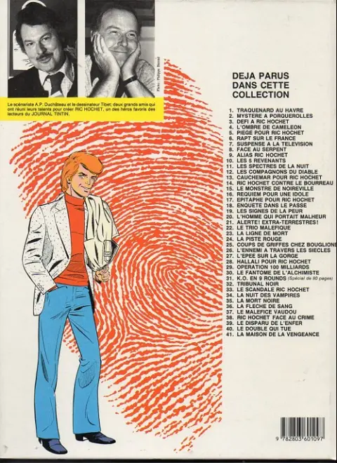 Verso de l'album Ric Hochet Tome 31 K.O. en 9 rounds