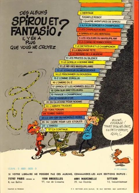 Verso de l'album Spirou et Fantasio Tome 21 Du glucose pour Noémie