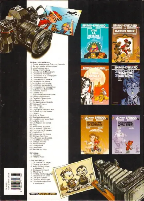 Verso de l'album Spirou et Fantasio Tome 36 L'horloger de la comète