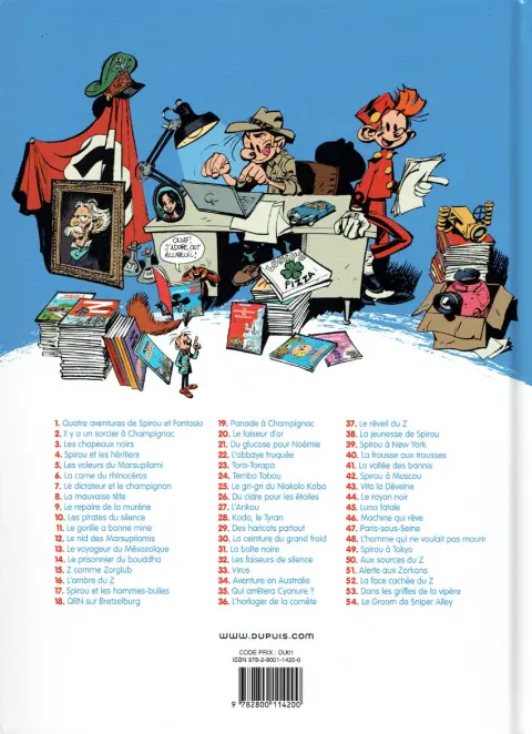 Verso de l'album Spirou et Fantasio Tome 38 La jeunesse de Spirou