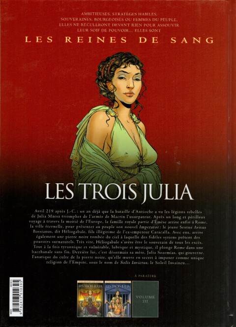 Verso de l'album Les Reines de sang - Les trois Julia Tome 2 La Princesse du soleil invincible