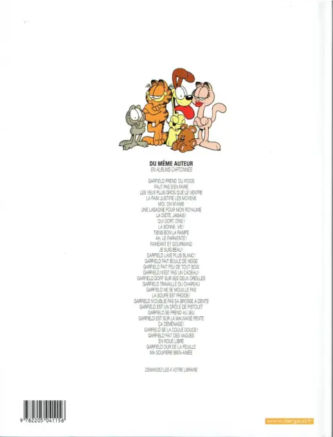 Verso de l'album Garfield Tome 14 Lave plus blanc