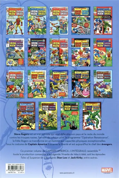 Verso de l'album Captain America - L'intégrale Tome 1 1964-1966