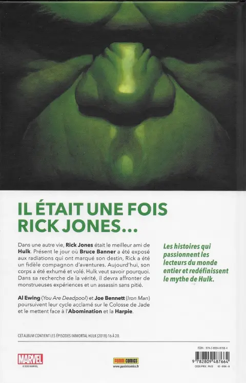 Verso de l'album Immortal Hulk 4 Abomination