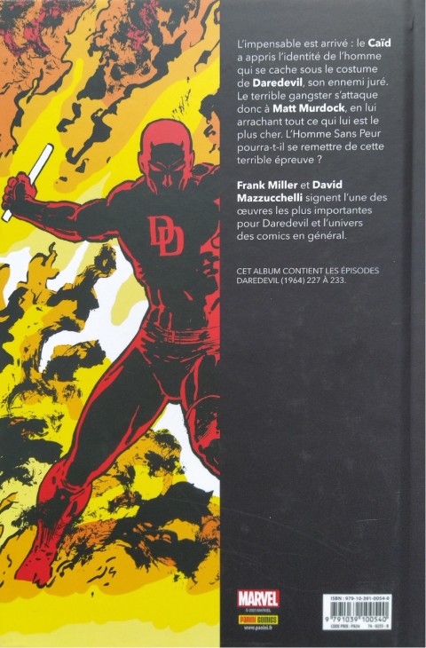 Verso de l'album Daredevil : Renaissance