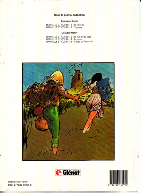 Verso de l'album Brunelle et Colin Tome 1 Le vol noir