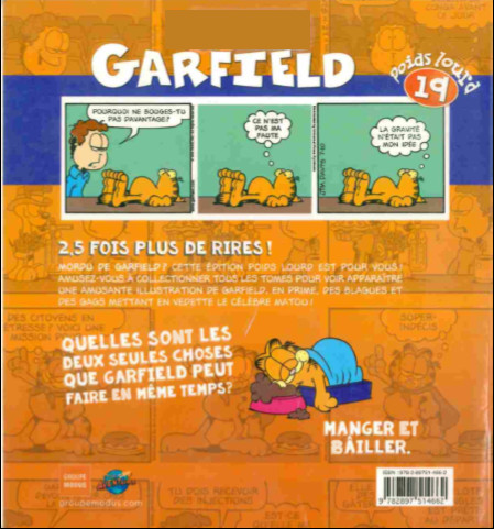 Verso de l'album Garfield Poids lourd 19