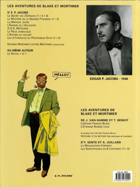Verso de l'album Blake et Mortimer Tome 2 Le Secret de l'Espadon - Tome 2