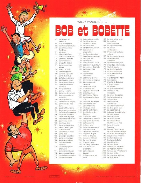 Verso de l'album Bob et Bobette Tome 96 Le cheval rimailleur