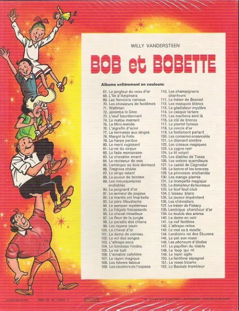 Verso de l'album Bob et Bobette Tome 115 Les martiens sont là