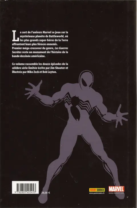 Verso de l'album Best of Marvel 12 Les guerres secrètes