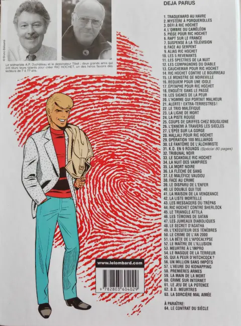 Verso de l'album Ric Hochet Tome 36 La fleche de sang