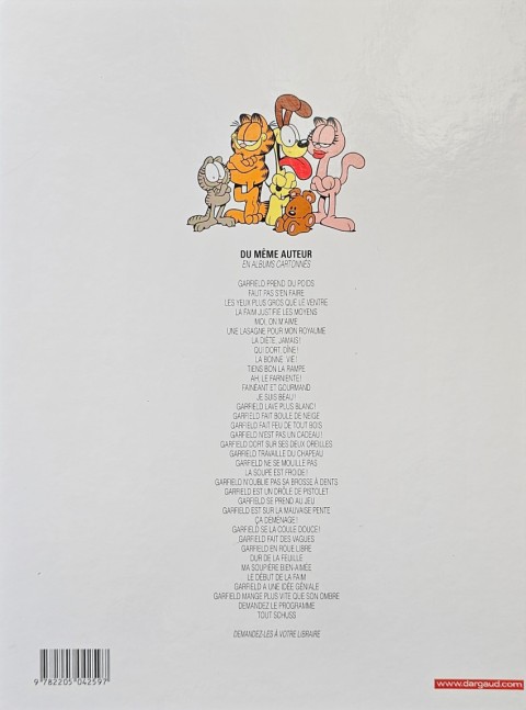 Verso de l'album Garfield Tome 17 Garfield n'est pas un cadeau