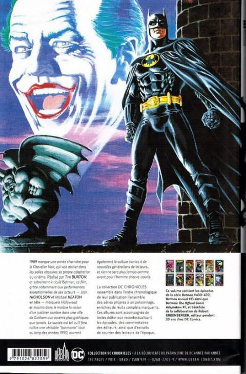Verso de l'album Batman chronicles Volume 6 1989 Volume 1