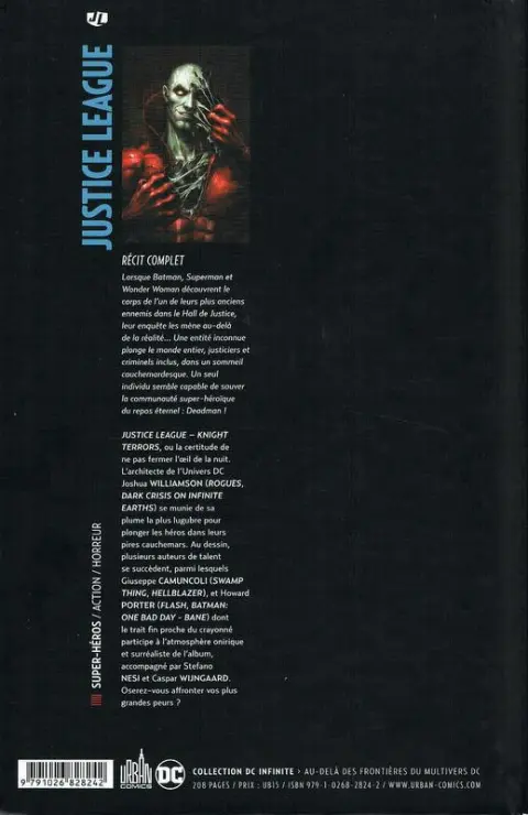 Verso de l'album Justice League – Knight Terrors