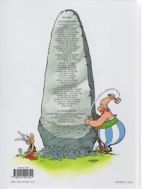 Verso de l'album Astérix Tome 1 Astérix le Gaulois