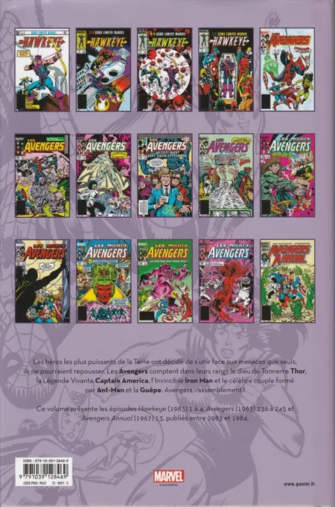 Verso de l'album The Avengers - L'intégrale Tome 21 1983-1984
