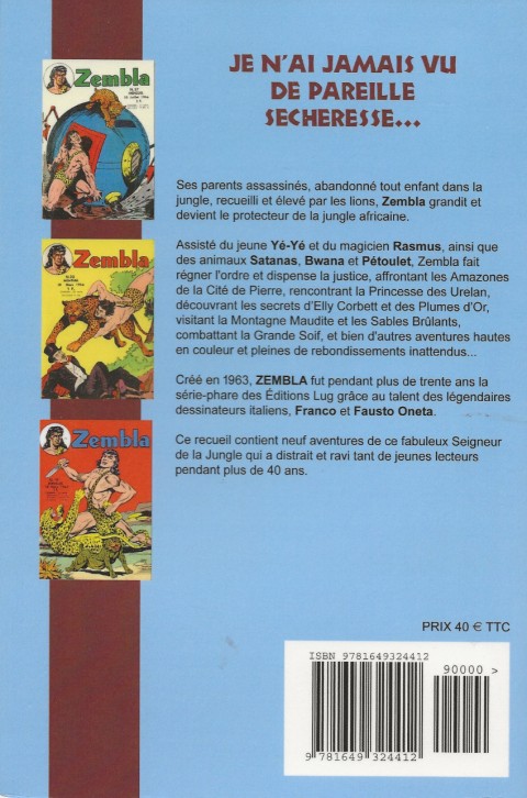 Verso de l'album Zembla Tome 15