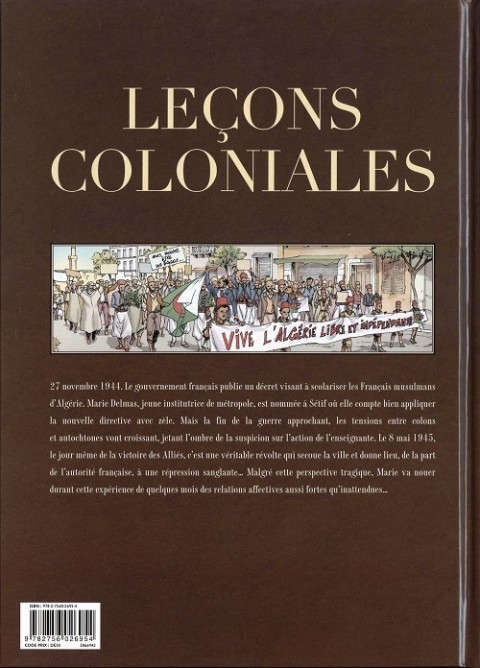 Verso de l'album Leçons coloniales