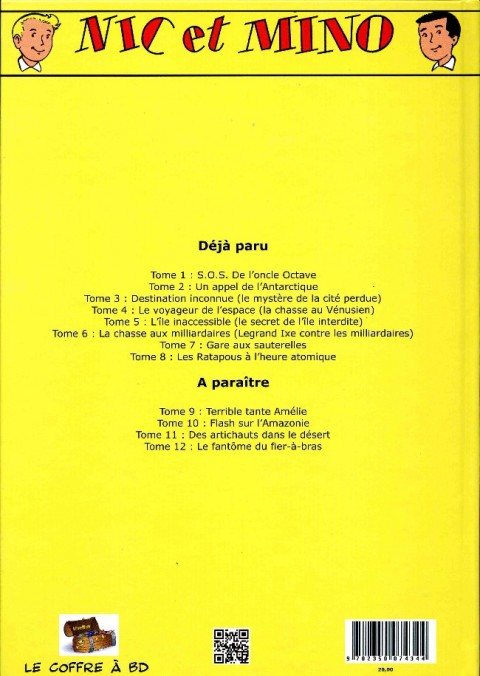 Verso de l'album Nic et Mino Le Coffre à BD Tome 8 Les Ratapous à l'heure atomique
